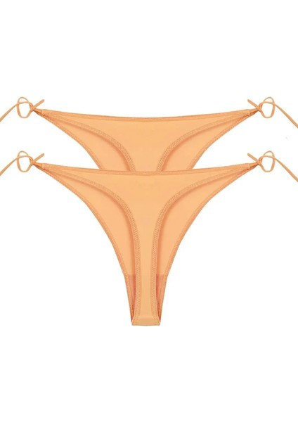 Kadın Turuncu Yandan Bağlamalı 2'li Tanga Slip