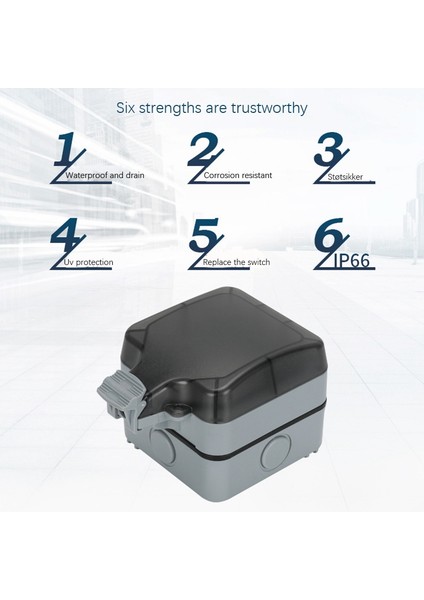 IP66 Dış Mekan Uzatma Kurşun 13A Rainproof Socket Independent Anahtarlı Dış Soket Su Geçirmez Kutu (Ingiltere Fişi) (Yurt Dışından) indirimleri