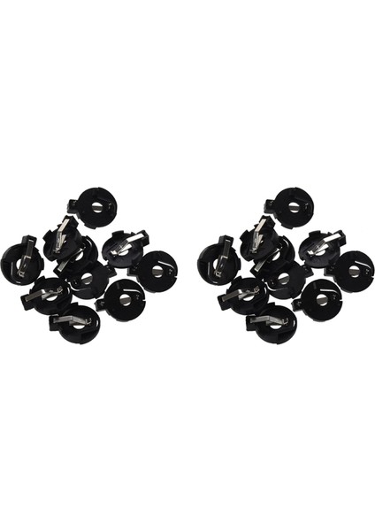 CR2016 2025 2032 Para Hücre Düğmesi Pil Tutucu Soketi Siyah 20 Pcs (Yurt Dışından)