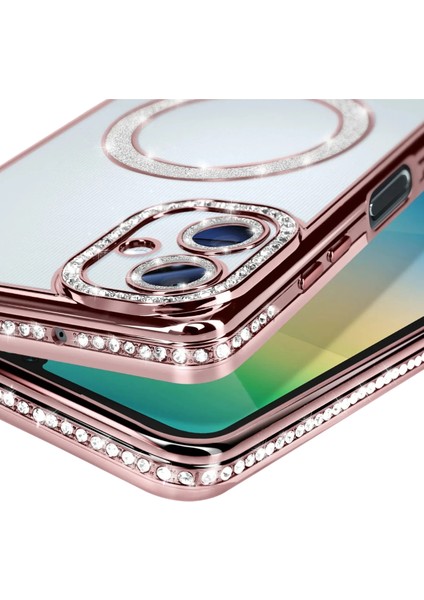 Nrtmsa Newface Samsung Galaxy A06 Joke Simli Magneticsafe Kılıf - Pembe modelleri