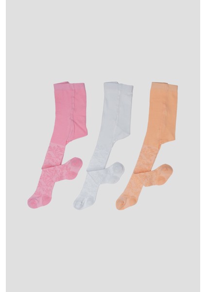 3 Adet Jakar Desenli Pamuklu Kız Çocuk ve Bebek Külotlu Çorap fiyatları