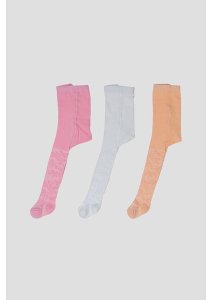 3 Adet Jakar Desenli Pamuklu Kız Çocuk ve Bebek Külotlu Çorap fırsatları