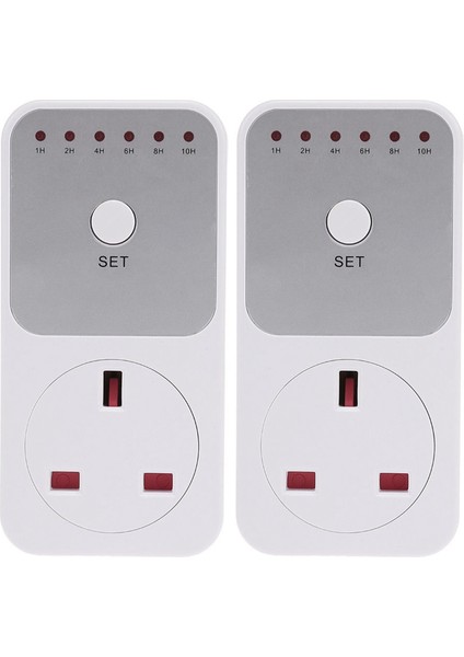 2x Akıllı Kontrol Geri Sayım Zamanlayıcı Anahtarı Eklentisi Soket Otomatik Kapat Çıkış Ingiltere Fişi (Yurt Dışından)