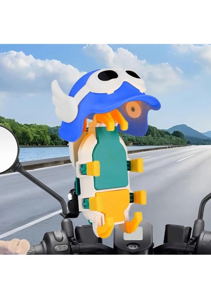 Motosiklet Telefon Tutucu Ayna Bağlantılı Titreşim Modüllü Güneş ve Yağmur Koruma Blue fırsatları