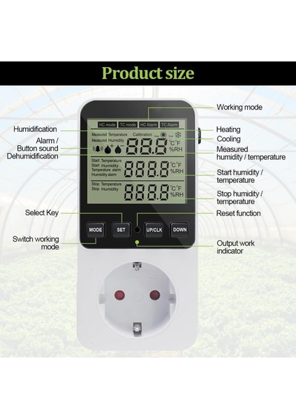 Nem Kontrolörü Sıcaklık Kontrolörü Soketi 230 V Sıcaklık Anahtarı Soket Termostat Anahtarı Ab Fişi (Yurt Dışından) fırsatları