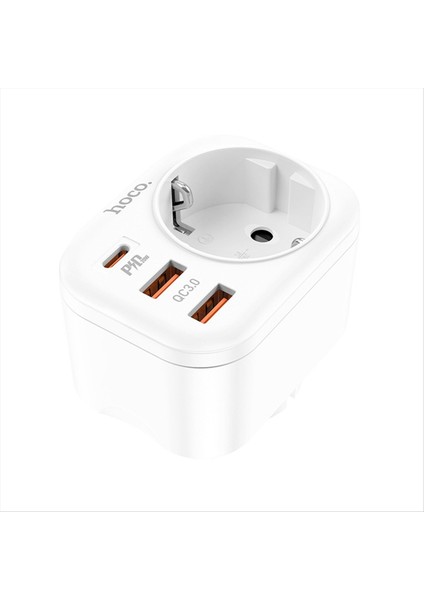 Hoco Ab Fiş Duvar Soketi 1 Ila 1 Soket 1c 2A Pd 20W Hızlı Şarj Güç Şarj Tapaları Hızlı Şarj Cihazı Ev Seyahati A (Yurt Dışından)