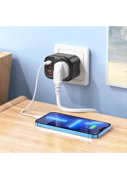 Hoco Ab Fiş Duvar Soketi 1 Ila 1 Soket 1c 2A Pd 20W Hızlı Şarj Güç Şarj Tapaları Hızlı Şarj Cihazı Ev Seyahati A (Yurt Dışından) indirimleri