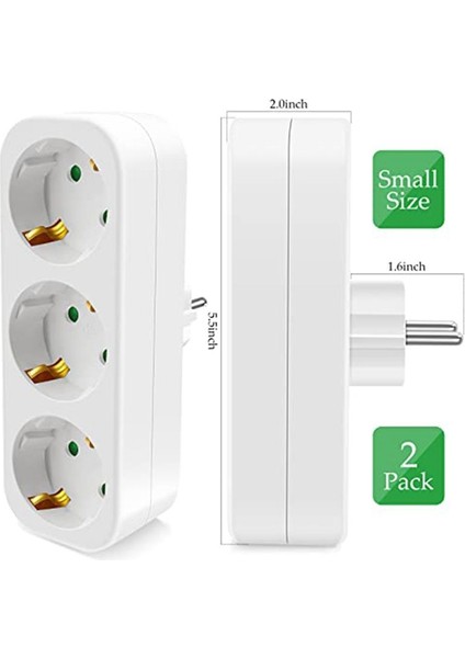 Kablonsuz Çoklu Soket 250V/16A Soket Adaptörü Taşınabilir Soketler 3680W Dönüştürücü Soketi Ab Fişi 2 Paket (Yurt Dışından) modelleri