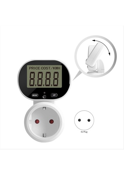 Power Metre Dijital Wattmetre Elektrik Ölçer Voltmetre Enerji Maliyet Metre Soketi 45 ° Rotatin Ab Fişi (Yurt Dışından) indirimleri
