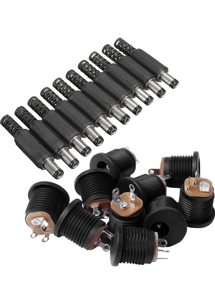 10 Pcs Panel Montajı 2 1x5 5mm Power Jack Dc Soketi 10 Pcs ile 5 5x2 1mm Erkek Lehim Dc Jack Düz Konektörler (Yurt Dışından) indirimleri