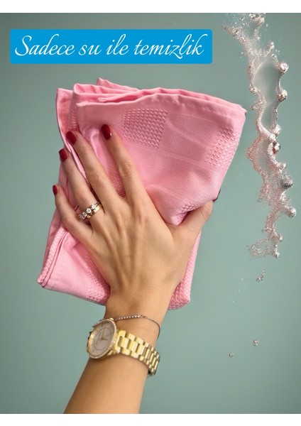 Aliva's Premium Mikrofiber Sihirli Temizlik Bezi- Genel Temizlik Bezi 40X60 cm - Pembe Renk fırsatları