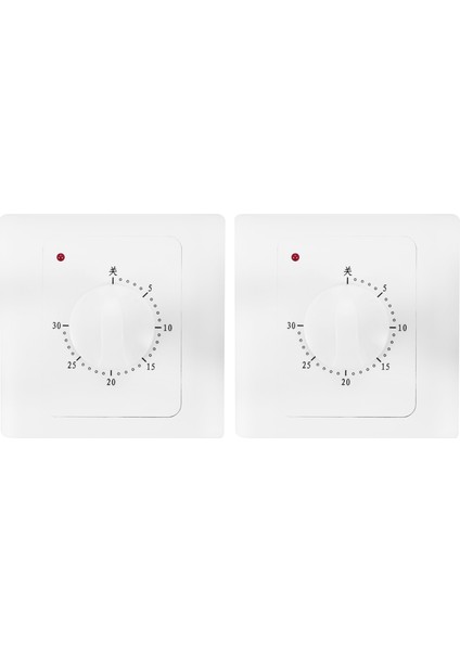 2x Ac 220V 10A 30 Mind Geri Sayım Zamanlayıcı Anahtarı Elektrik Dijital Dijital Time Tapa Kontrol Anahtarı Zamanlayıcı Soket Düğme Stili Mekanik (Yurt Dışından)
