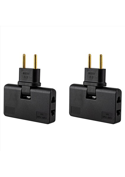 2x Döndür Eu Fiş Dönüştürücü 3&#39 Te 1 Rotatable Outlet Extender 180 Derece Uzatma Fiş Multi Fiş Çıkış Adaptörü Siyah (Yurt Dışından)