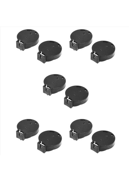 10 Pcs CR2450 Para Hücre Düğmesi Pil Soketi Tutucu Kılıf 2 Pimler Siyah (Yurt Dışından)