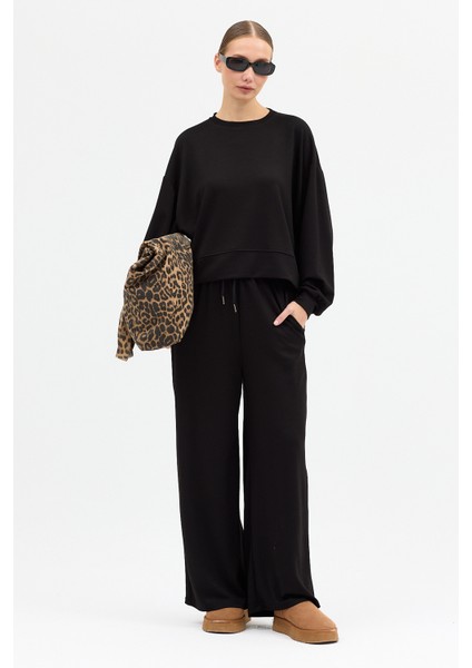 Rahat Esnek Uzun Kollu Premium Kumaş Modal Siyah Alt-Üst Takım fiyatları