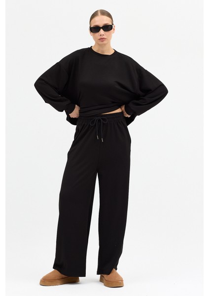 Rahat Esnek Uzun Kollu Premium Kumaş Modal Siyah Alt-Üst Takım fırsatları