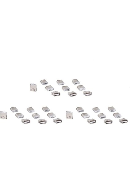 30 Adet Düz Lehim Tipi USB Bir Dişi Fiş Jak Konnektörü (Yurt Dışından)