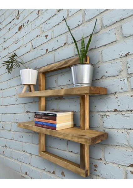 Doğal Ahşap Çoklu Duvar Rafı modelleri