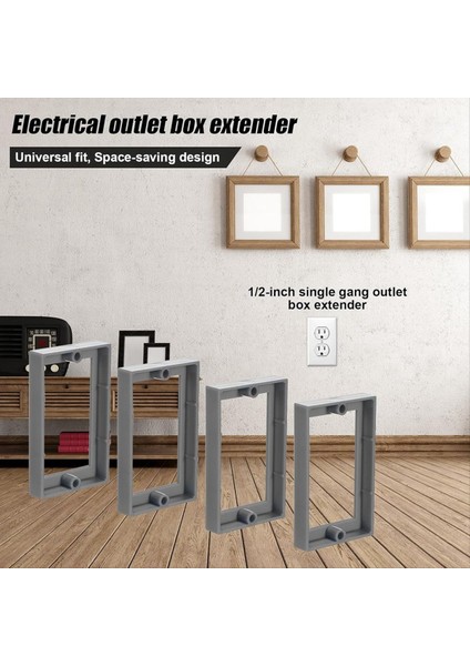 4pcs 1/2inch Tek Çetiştir Outlet Box Extender Elektrik Outlet Exepender Exeptle Exepender Outlet Uzatma Kutusu Gri (Yurt Dışından) modelleri