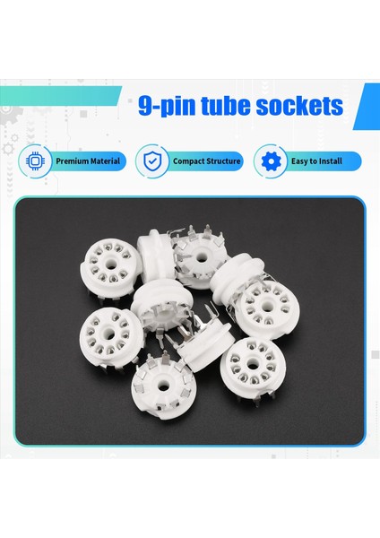 10PCS Pcb 9pin Seramik B9A Vakum Tüpü Soket Ses Hifi Dıy Dıy Amps 12AX7 12AU7 12AT7 ECC81 ECC82 ECC83 Gümüş Kaplama (Yurt Dışından) fırsatları