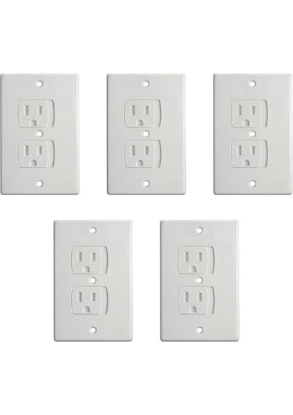 Bebek Koruması Için Kendi Kendine Kapanan Soket Kapağı Beyaz Güvenlik Duvarı Elektrik Soketi Eşleşen Vidalar (Yurt Dışından)