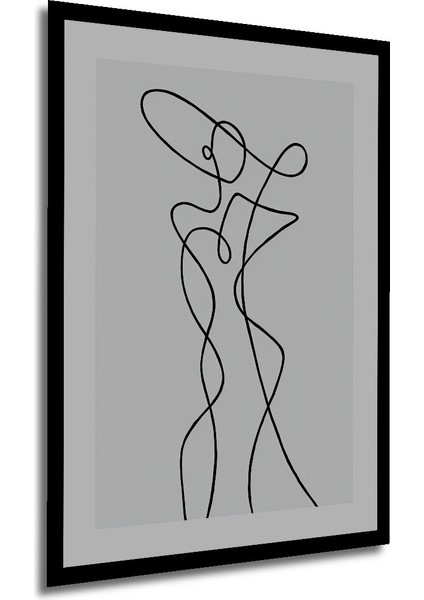 Dekoratif Ahşap Dikdörtgen Tablo Modern Çizgi Sanatı Çerçeve Görünümlü modelleri