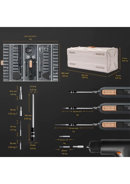 180 In 1 Torx Hassas Tornavida Seti – Profesyonel Elektronik Tamir Kiti Manyetik
