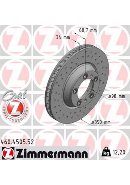 Mtxdpn Fren Disk Delikli On Sag Porsche Cayenne 9ya 17 Panamera 971 16 350 mm - 34 mm
