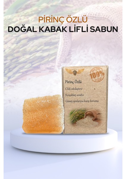 El Yapımı Kabak Lifli Doğal Pirinç Özlü Güzellik Sabunu