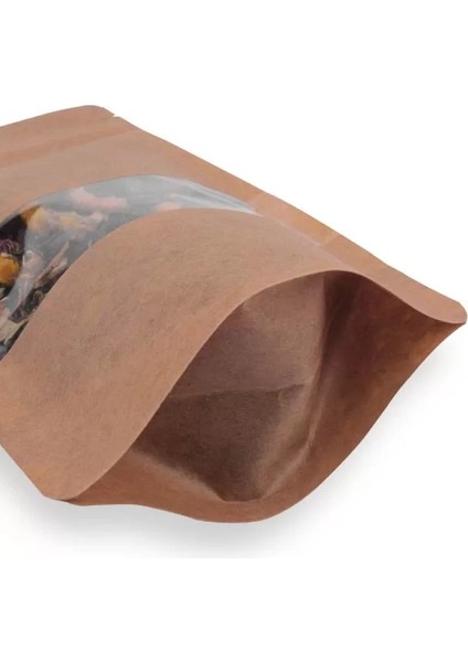 Kraft Pencereli Doypack 8,5X14,5X6 cm (50 Adet) indirimleri