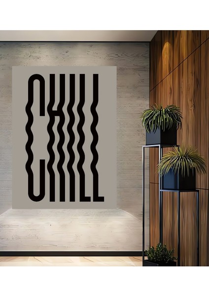 Chill Dalgalı Yazı Ahşap Mdf Dekoratif Ev/işyeri Duvar Tablo Dikdörtgen Ev/işyeri Duvar Tablo