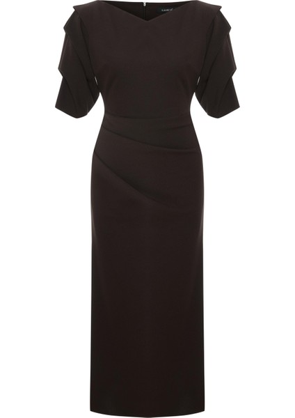 Volan Kol Midi Elbise 26W40889