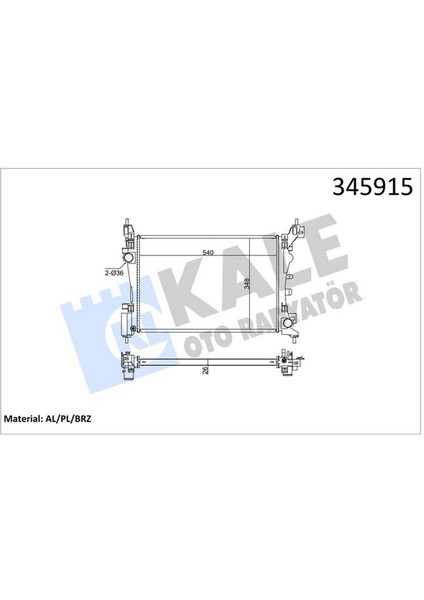 Mtxdpn Radyatör Grande Punto 1.2-1.4 1.4 16V 05 Ac Klimali Mek Otom 540X377.5X23 Al/pl/brz