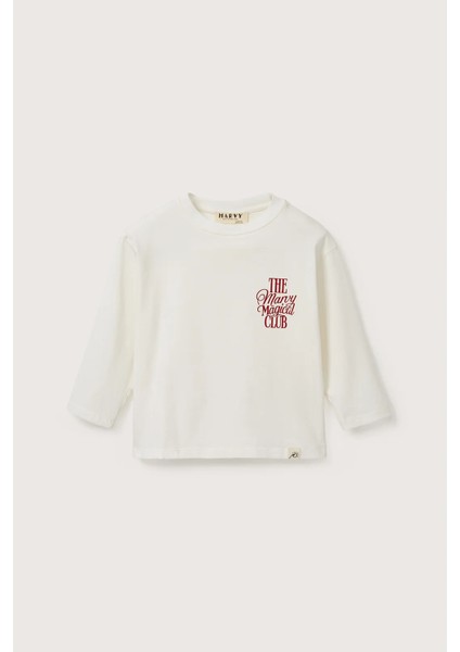 The Marvy Magical Club Ekru Baskılı Uzun Kollu Tshirt fırsatları