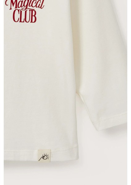 The Marvy Magical Club Ekru Baskılı Uzun Kollu Tshirt indirimleri