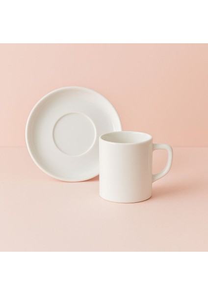 6 Lı Kahve Fıncan Takımı -90 ml Modern Beyaz Porselen-Düz fiyatları