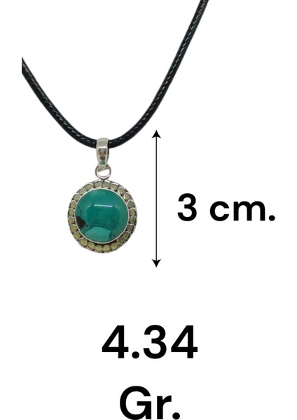 El Işçiliği 925 Ayar Gümüş Turkuaz Taşlı Kolye Ucu – Doğal ve Zarif Tasarım fiyatları