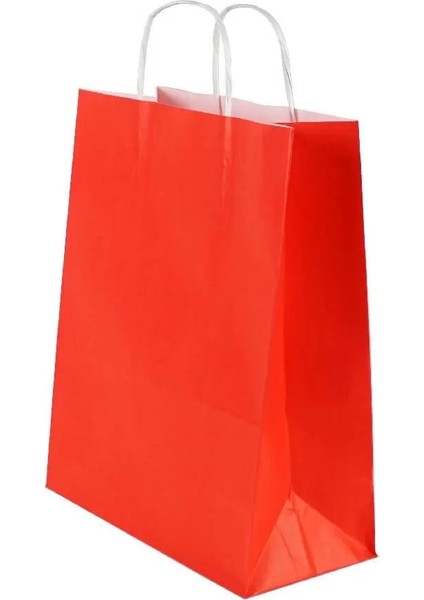 Kırmızı Kraft Çanta Büyük Boy 31X12X41 cm 25 Adet modelleri