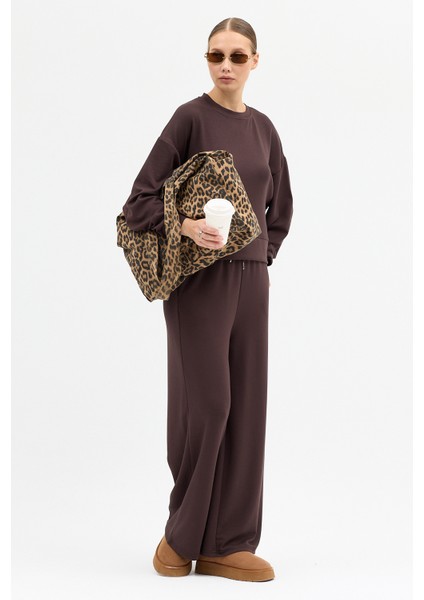 Rahat Esnek Uzun Kollu Premium Yumuşak Kumaş Modal Kahve Alt-Üst Takım modelleri