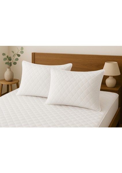 10 Adet Yastık Koruyucu Alez Kapitoneli 50X70 cm Yastık Alezi Otel Alezi