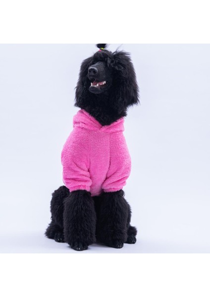 Pembe Lucca Teddy Hoodie Ayı Kulaklı Peluş Orta Büyük Irklar Köpek Kıyafeti Köpek Sweati modelleri