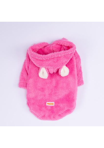 Pembe Lucca Teddy Hoodie Ayı Kulaklı Peluş Orta Büyük Irklar Köpek Kıyafeti Köpek Sweati indirimleri