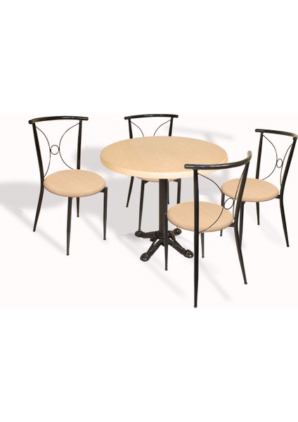 Çipa Werzalit-Tiffany Mutfak Masa Takımı Q90 - Akçaağaç