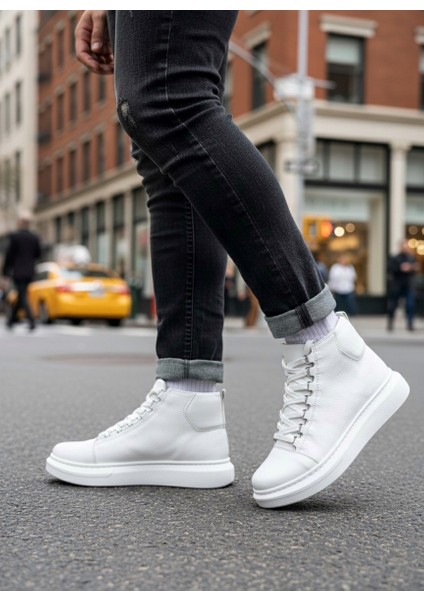 Bağcıklı Erkek Sneaker Bot Beyaz (Beyaz Taban) modelleri