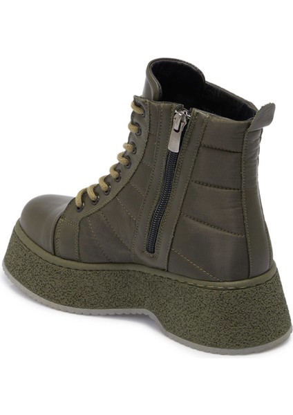 Haki Deri-Tekstil Kadın Casual Bot - K24K1BT67547-T1V fiyatları