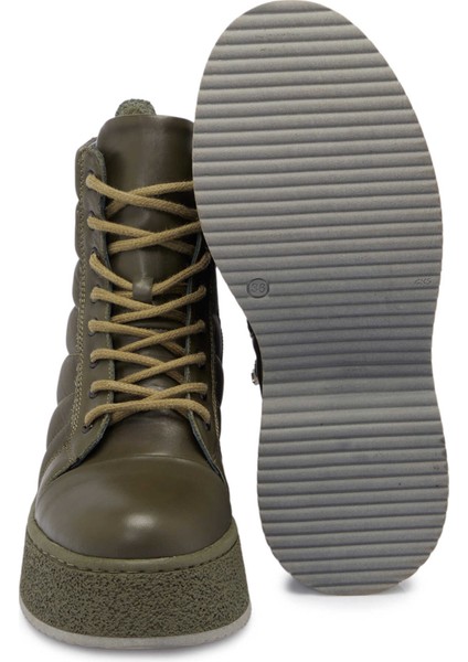 Haki Deri-Tekstil Kadın Casual Bot - K24K1BT67547-T1V fırsatları