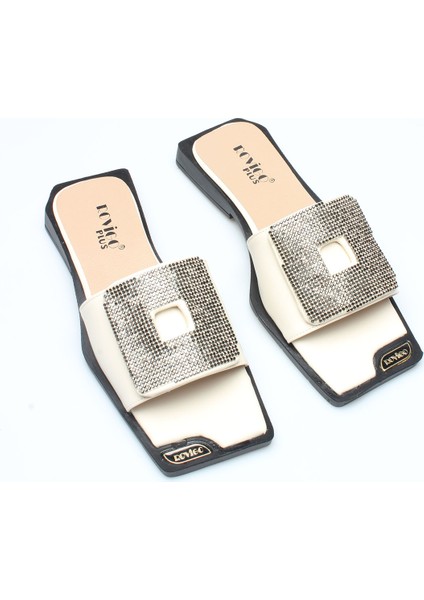 Idil Bej Cilt Taşlı Kadın Terlik