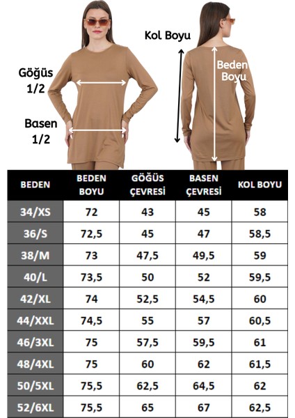 Kadın Viskon Full Likra Tunik-Tarçın