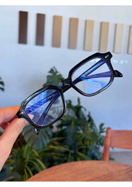 Tor Köşeli Siyah Unisex Kadın Erkek Mavi Işık Korumalı Gözlük Cam Değişir modelleri