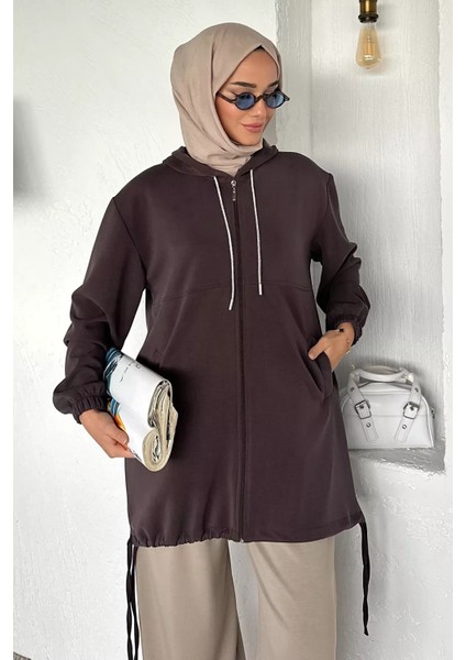 Kapüşonlu Sırt Nakışlı Tesettür Tunik P-00018847 modelleri